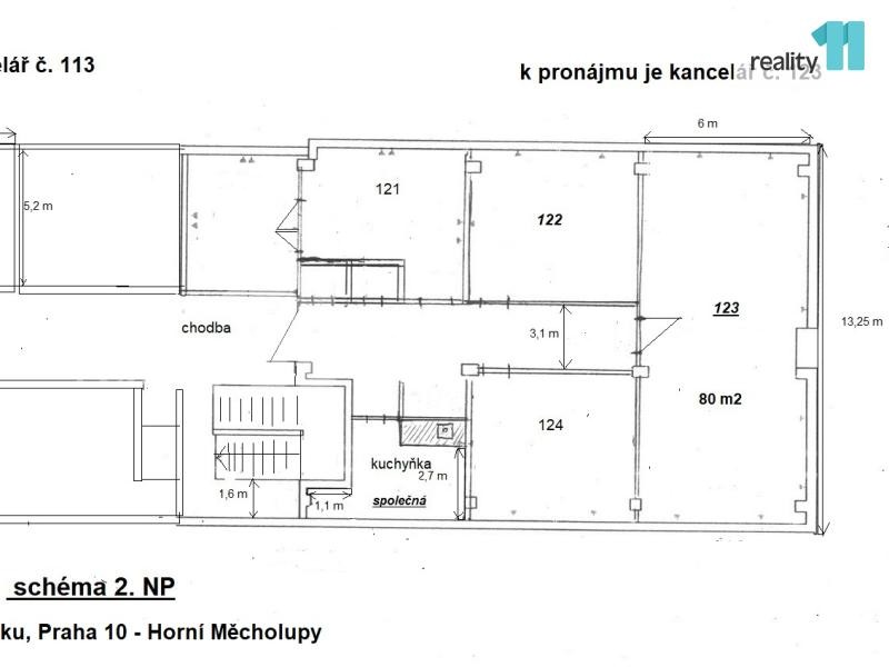 Pronájem dvou propojených kanceláří v adm. budově, P 10 - Horní Měcholupy