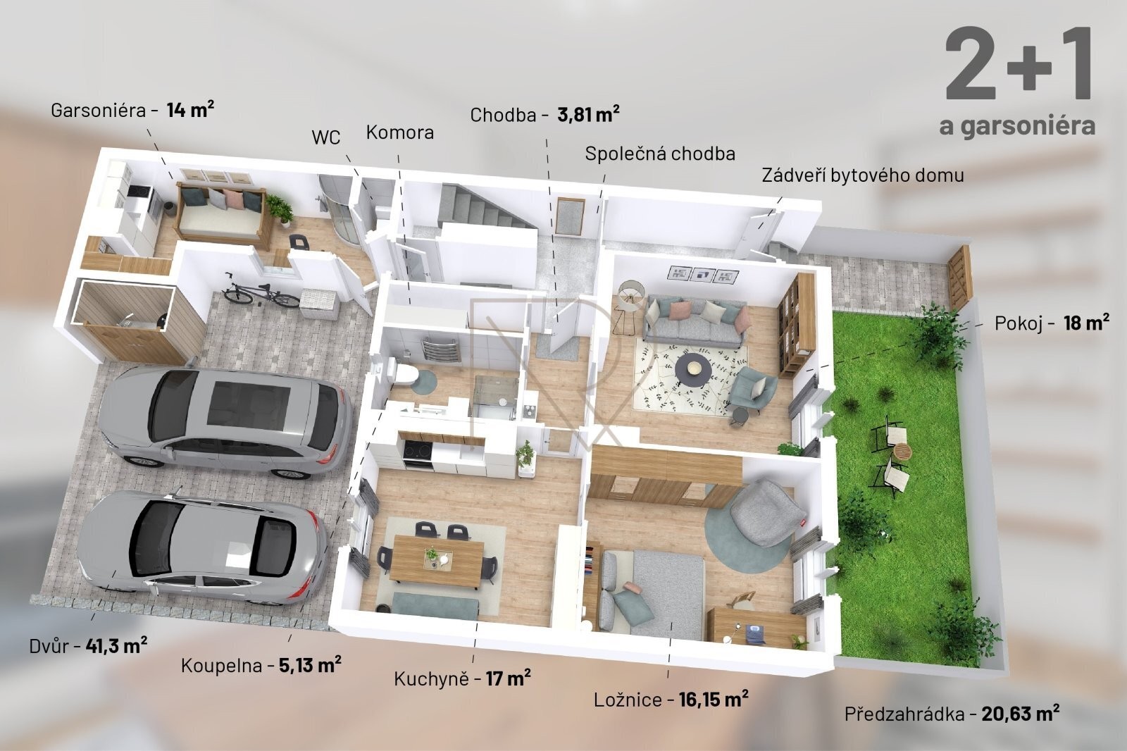 Byt 2+1 a samostatný pokoj vč. příslušenství, Klánovická, Praha 9 - Hloubětín