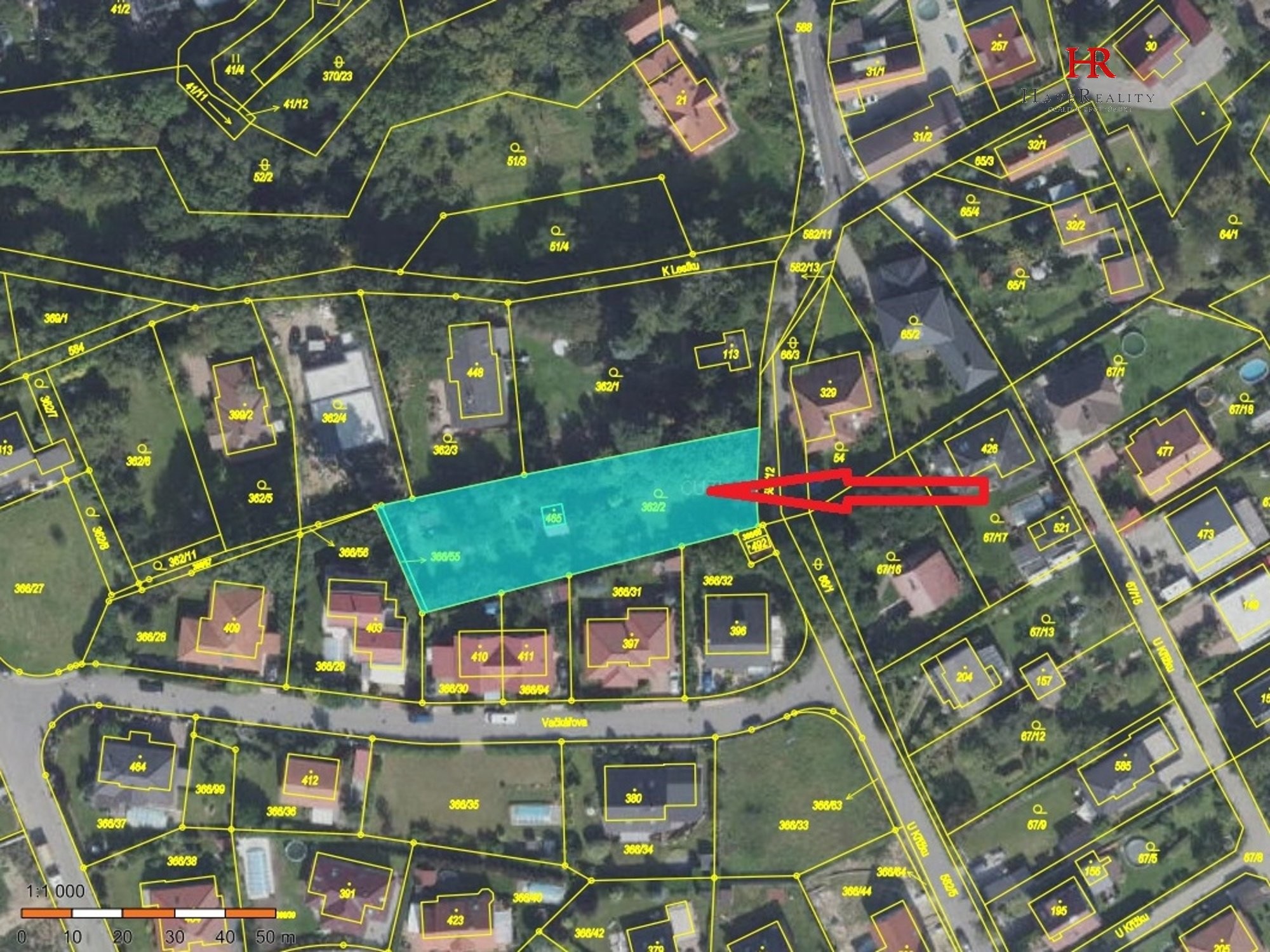 Prodej stavebního pozemku, výměra 1.496 m2, Dobřejovice, okr. Praha - východ .