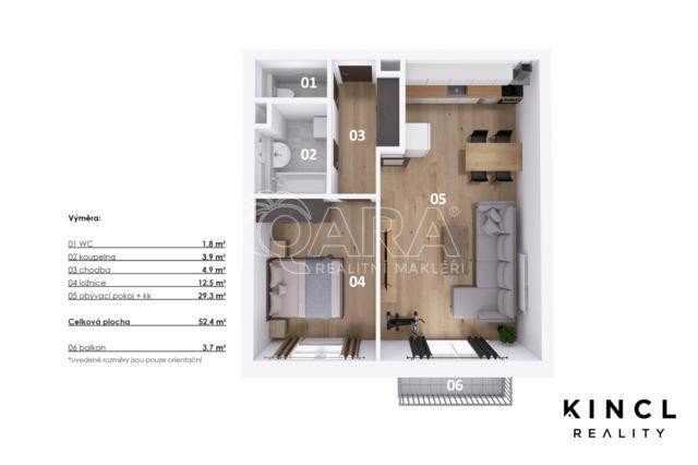 K PRONÁJMU: KRÁSNÝ BYT S BALKÓNEM 2+KK V MILOVICÍCH